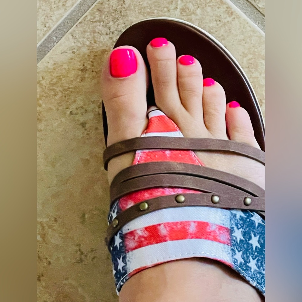 American Flag Sandals 8.5